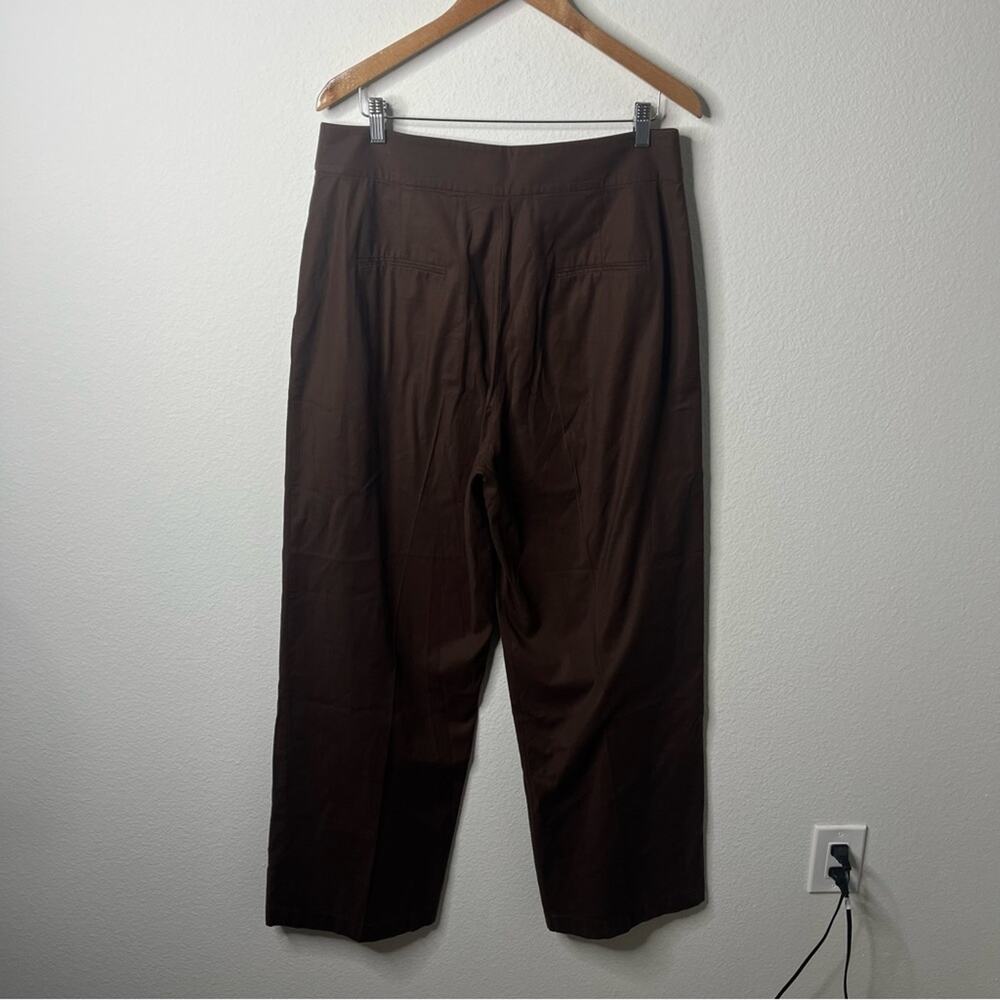 Reformation Brown Rox Button Front Wide Leg Trouser Pants Womens Size 12 - Picture 6 of 8